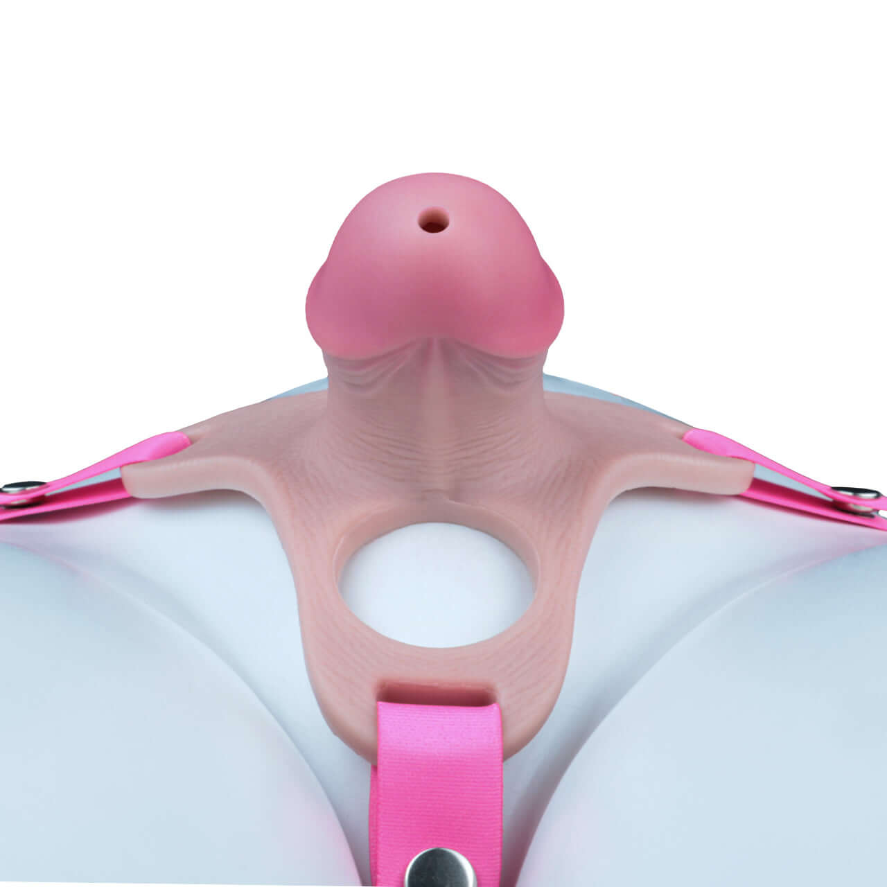 Pink Silicone Chastity Cage - Penis Profile - Full Exposure