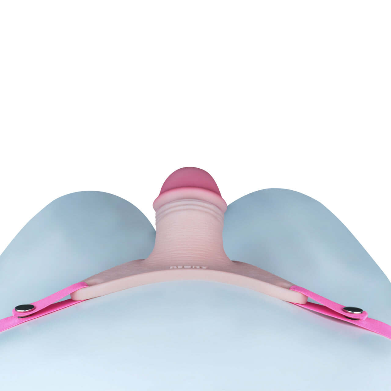 Pink Silicone Chastity Cage - Penis Profile - Full Exposure