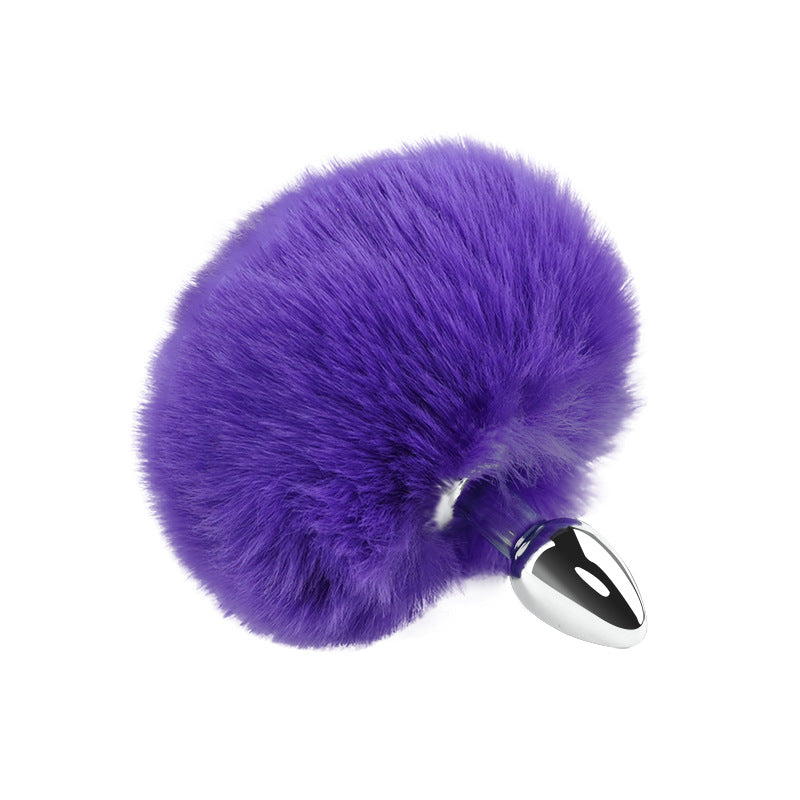 Tapón anal con forma de cola de conejo, color morado rosado