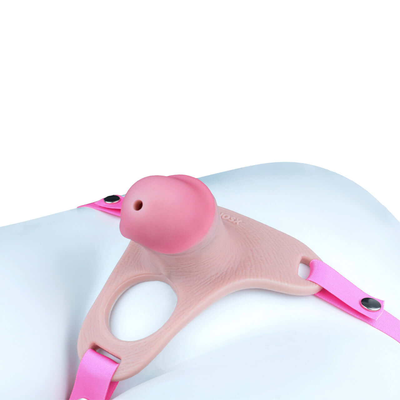 Pink Silicone Chastity Cage - Penis Profile - Full Exposure