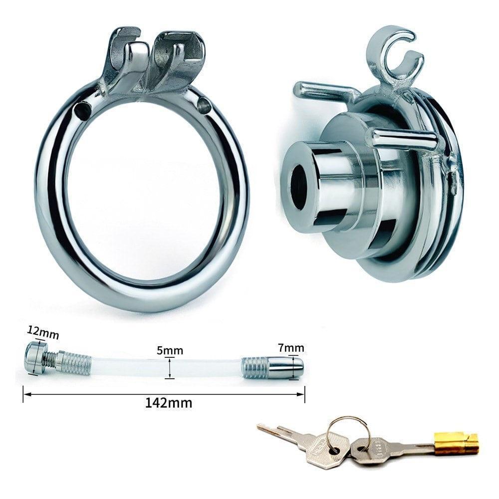 Male metal chastity cages, BDSM gear, male chastity devices, penis cage, pissing tube , gay BDSM, bondage and discipline, chastity play, metal cock cage, kinky sex toys, metal plastic erotic flat inverted cage, submissive play, chastity sub dom, sissy