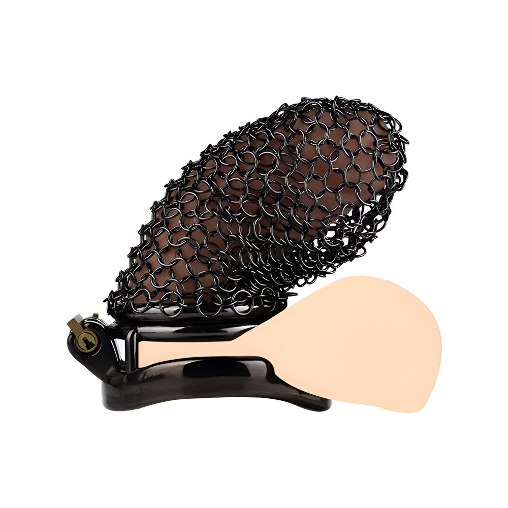 For those who love femdom chastity, this flat chastity cage is designed for both comfort and control, ensuring full submission." "Für diejenigen, die Femdom Chastity lieben, ist dieses flache Chastity Cage sowohl für Komfort als auch für Kontrolle entwic
