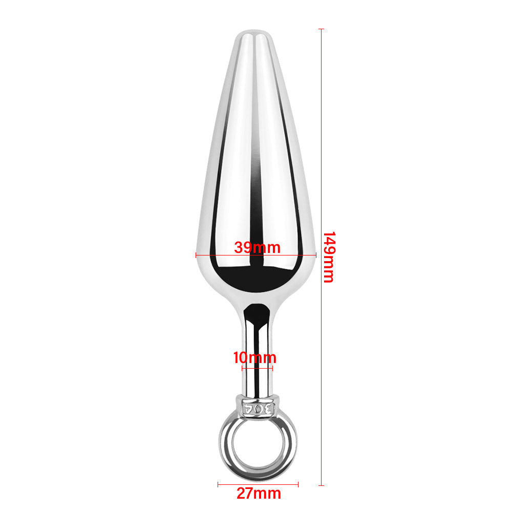 Langer Analplug aus Metall – Ringbasis