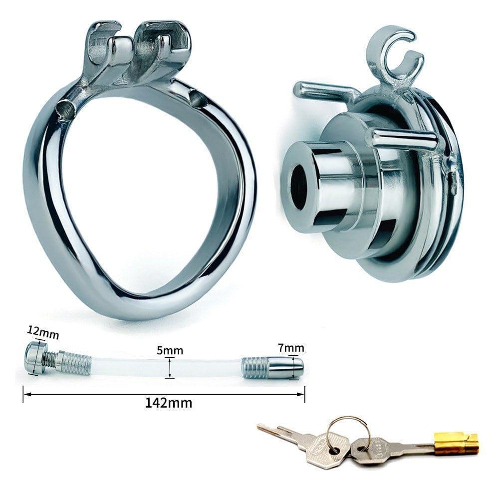 Male metal chastity cages, BDSM gear, male chastity devices, penis cage, pissing tube , gay BDSM, bondage and discipline, chastity play, metal cock cage, kinky sex toys, metal plastic erotic flat inverted cage, submissive play, chastity sub dom, sissy