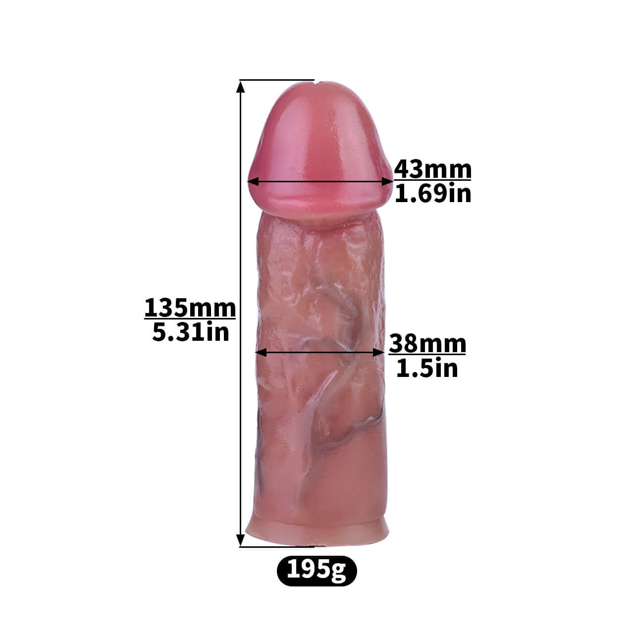 Metal Flat Chastity Cage with Medium Attached Dildo