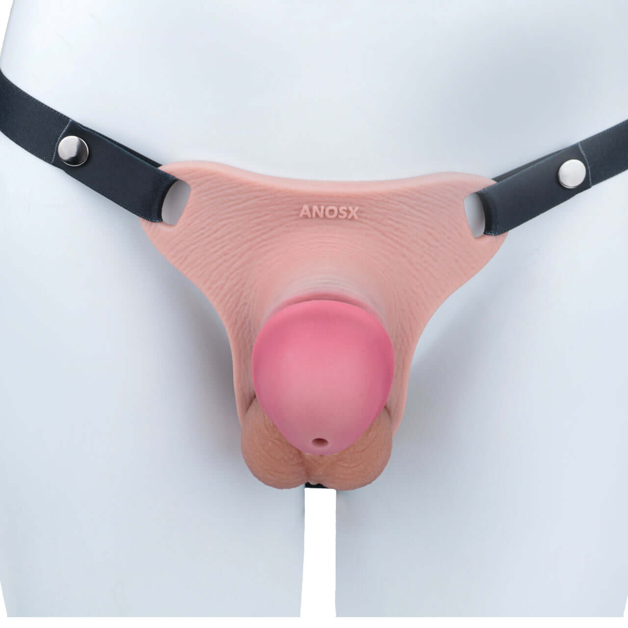 Pink Silicone Chastity Cage - Penis Profile - Full Exposure