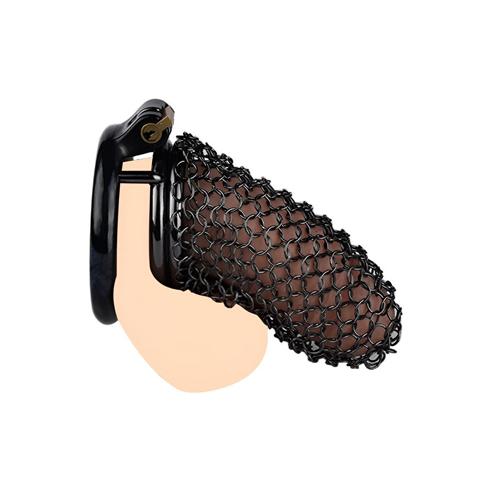 This flat chastity cage doubles as an effective male chastity cage, perfect for femdom chastity and enhancing cuckold training dynamics." "Dieses flache Chastity Cage dient auch als effektives Male Chastity Cage, perfekt für Femdom Chastity und zur Verst