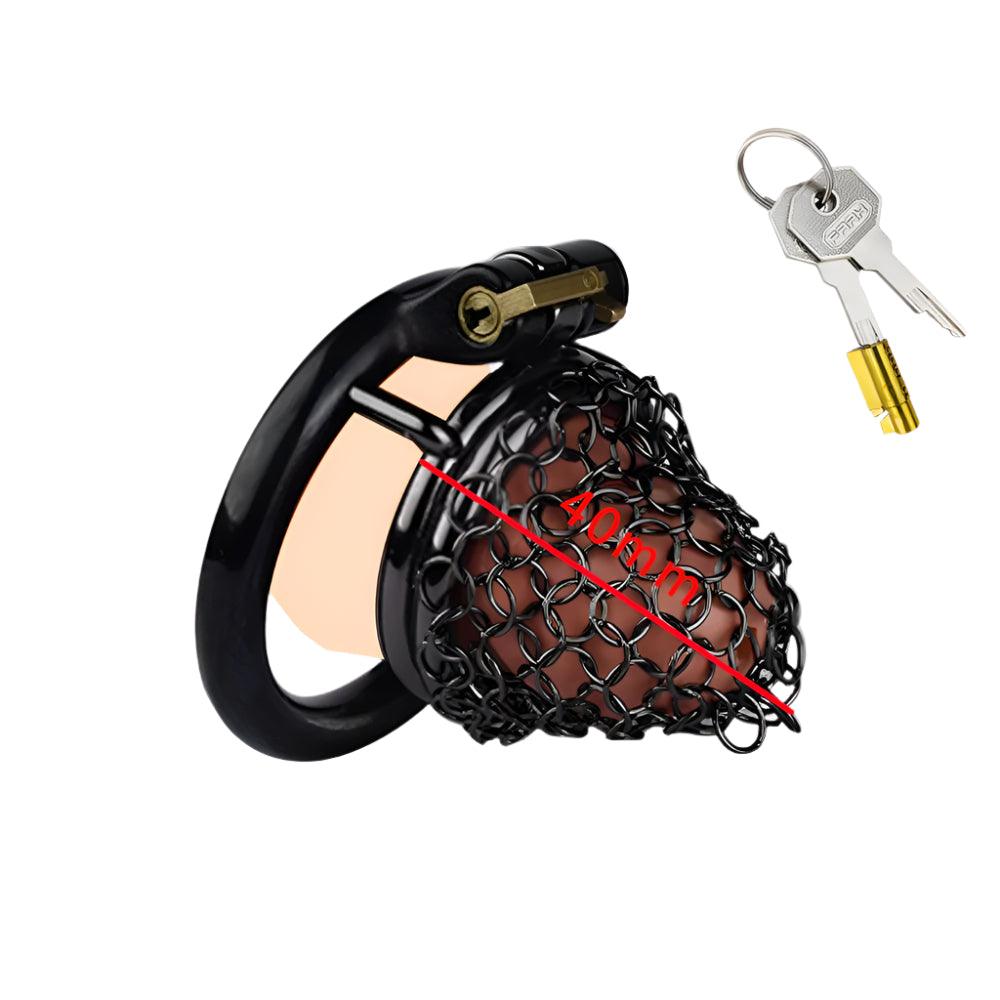 Jaula de castidad de metal - Red transpirable - XS - Negro