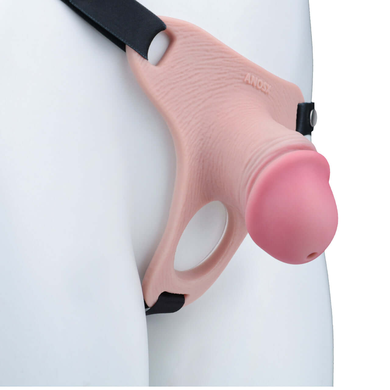 Pink Silicone Chastity Cage - Penis Profile - Full Exposure
