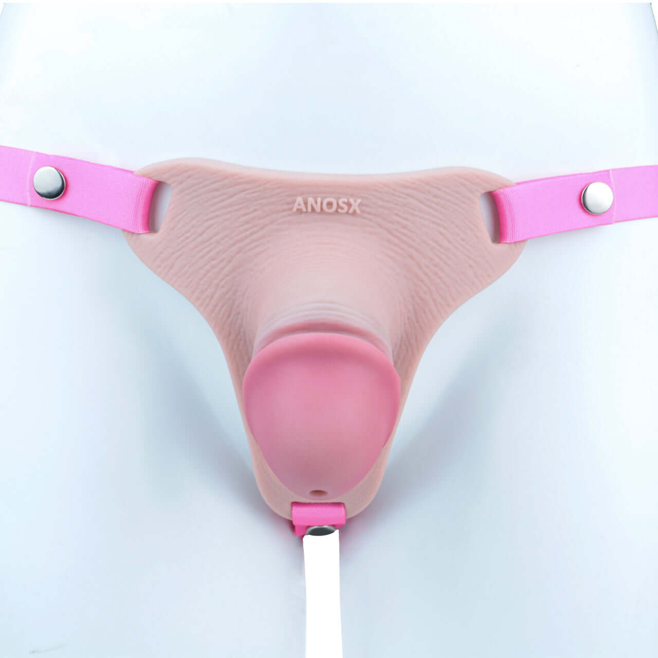 Pink Silicone Chastity Cage - Penis Profile - Full Exposure