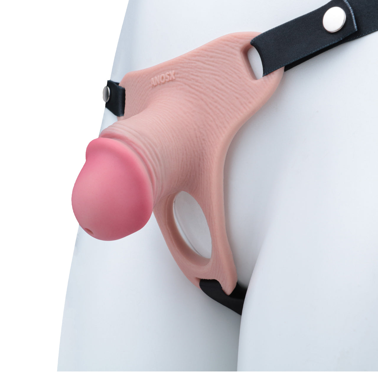 Pink Silicone Chastity Cage - Penis Profile - Full Exposure
