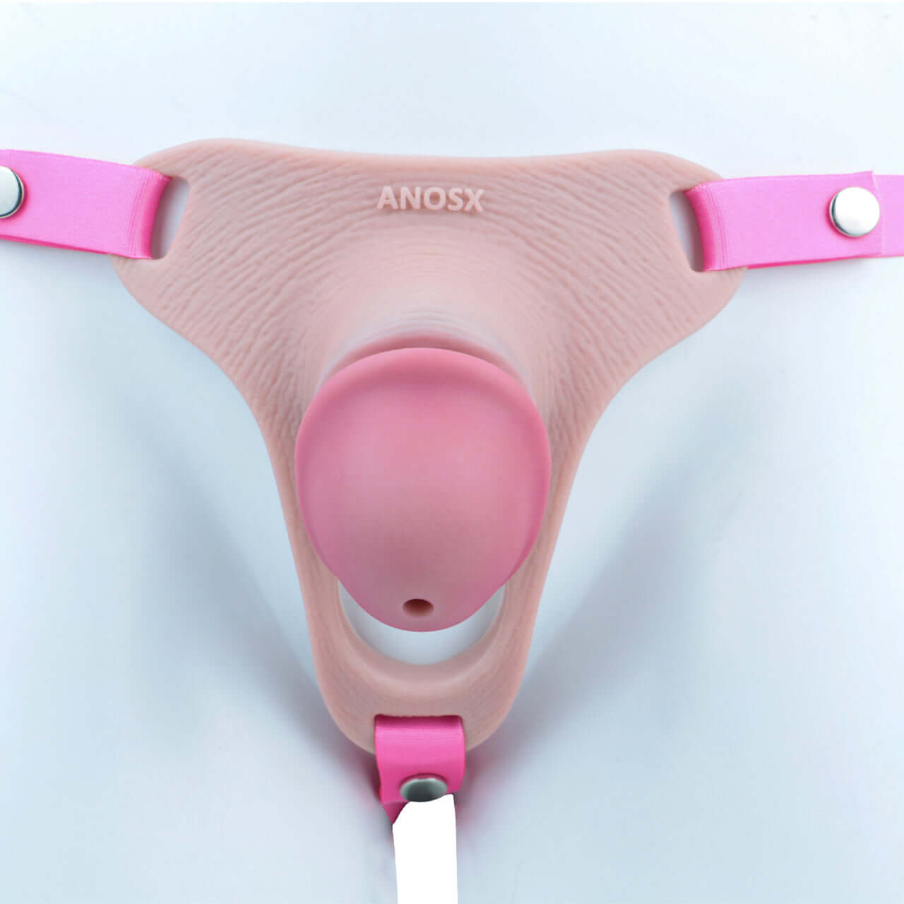 Pink Silicone Chastity Cage - Penis Profile - Full Exposure