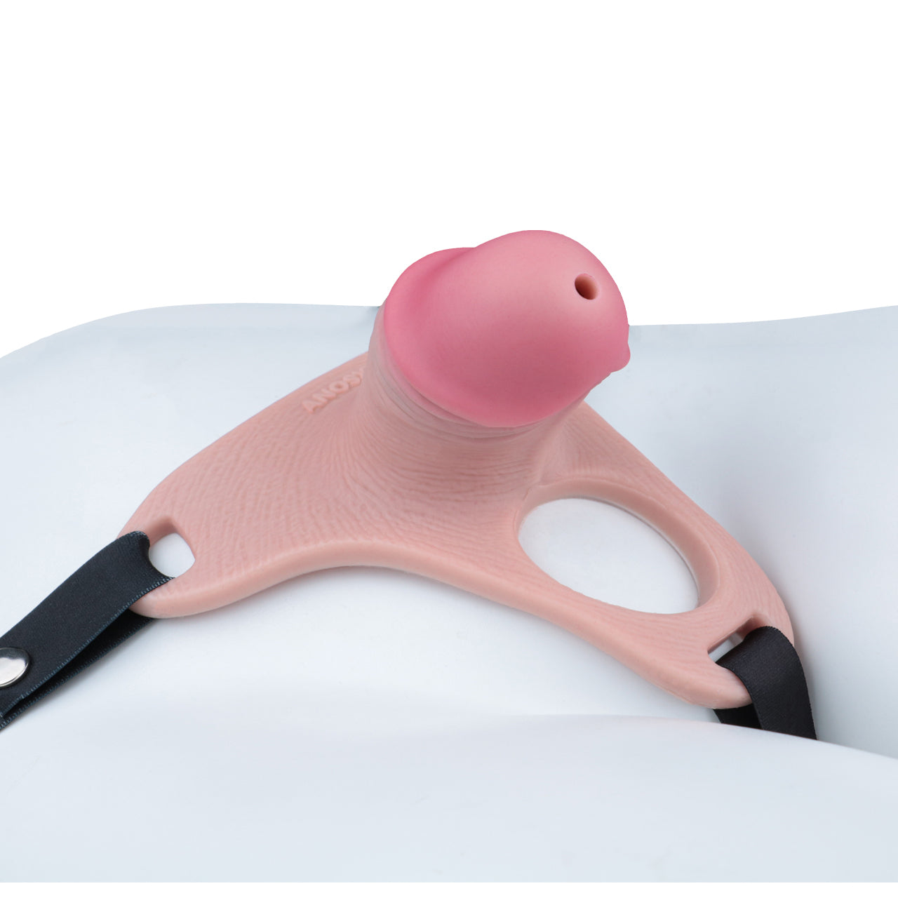 Pink Silicone Chastity Cage - Penis Profile - Full Exposure