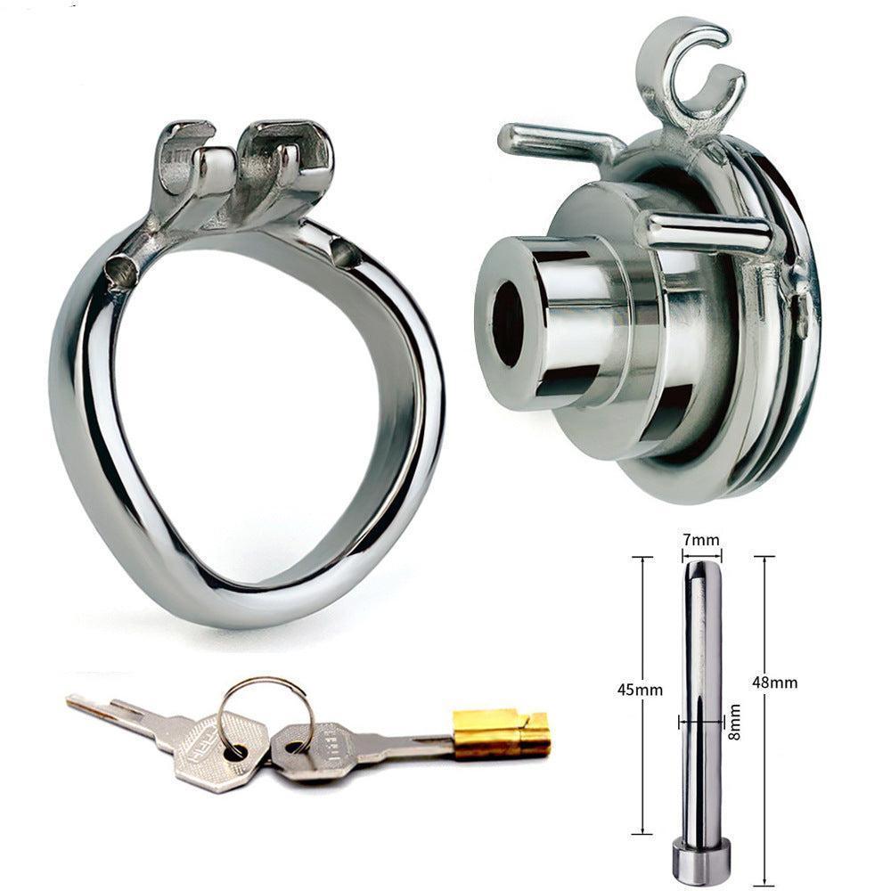 Male metal chastity cages, BDSM gear, male chastity devices, penis cage, pissing tube , gay BDSM, bondage and discipline, chastity play, metal cock cage, kinky sex toys, metal plastic erotic flat inverted cage, submissive play, chastity sub dom, sissy