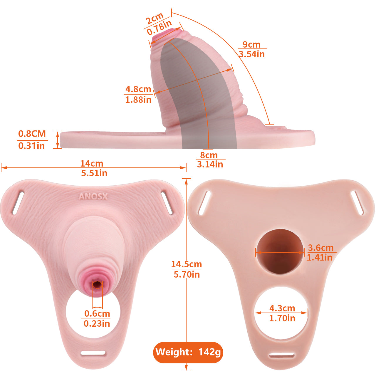 Pink Silicone Chastity Cage - Penis Profile