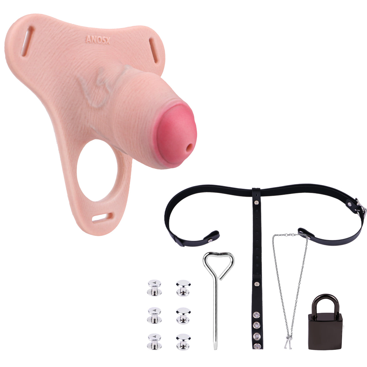 Pink Silicone Chastity Cage - Penis Profile - Cut