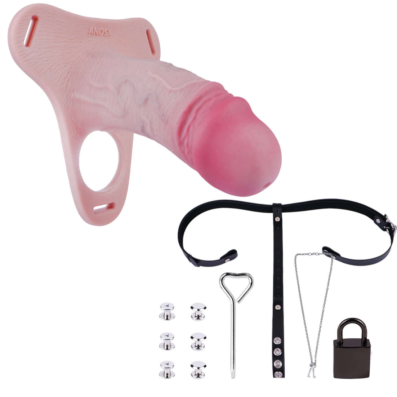 Pink Silicone Chastity Cage - Big Sized Slave