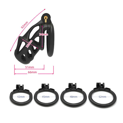 3D Printed Chastity Cage - ES6 - Black