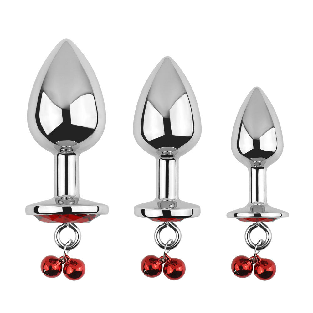 Red Jeweled Butt Plug With Bells And Leash