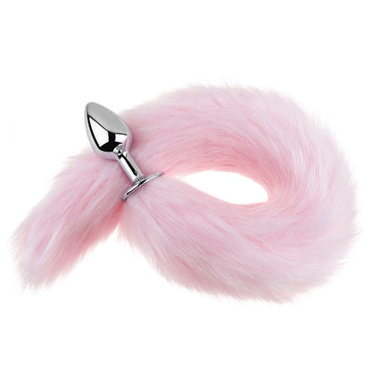 Small Fox Tail Butt Plug - Pink