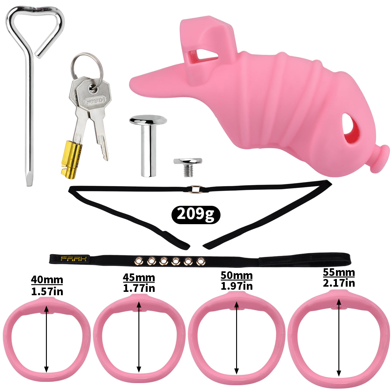 Pink Silicone Chastity Cage - M