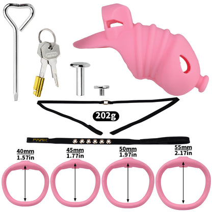 Pink Silicone Chastity Cage - Small