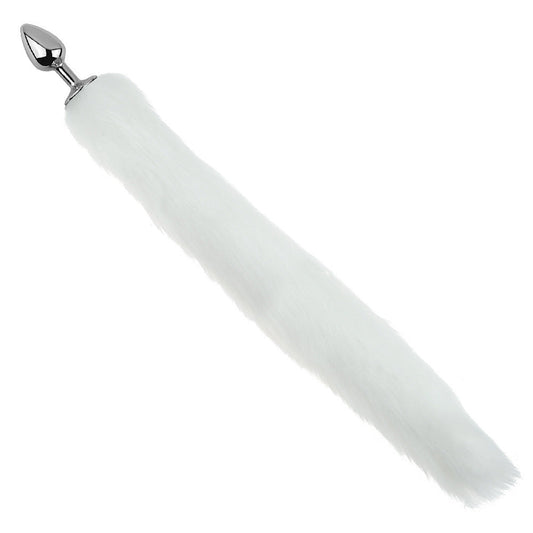 Small Fox Tail Butt Plug - White