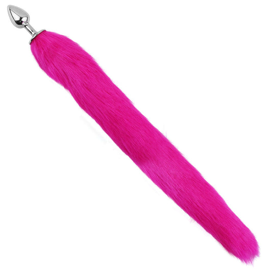 Small Fox Tail Butt Plug - Rosy Pink