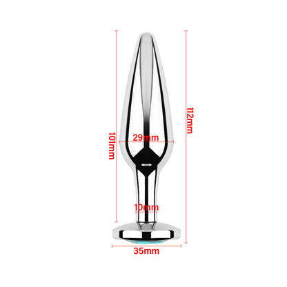 Long Metal Butt Plug - Round Bottom