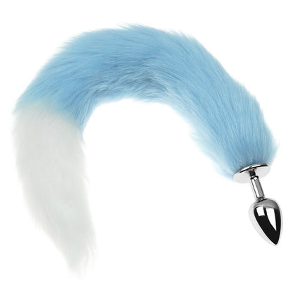 Fox Tail Butt Plug - Agua Blue