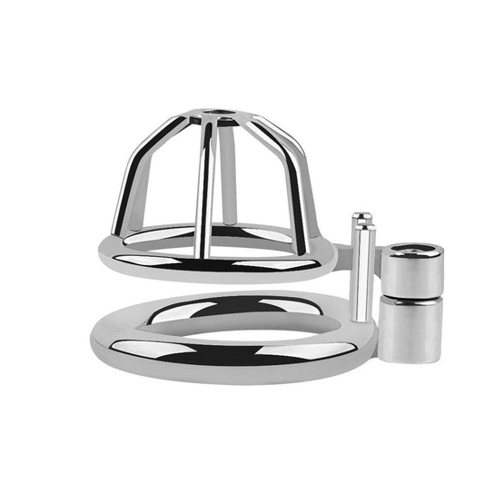 Stainless steel chastity cage with hexagonal lock