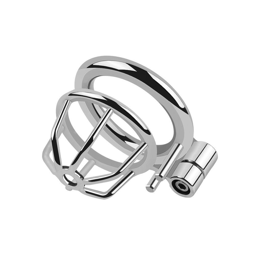 Compact stainless steel chastity cage design