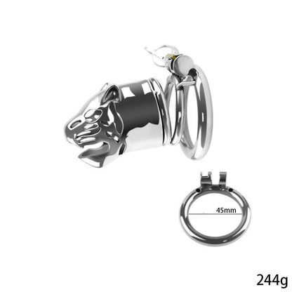 Lion head chastity cage with 45mm ring