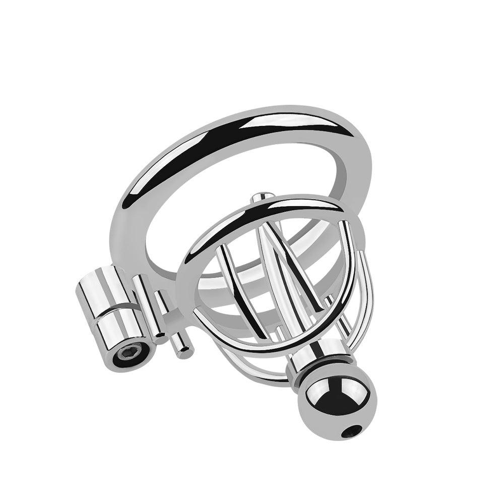 Top view of stainless steel chastity cage