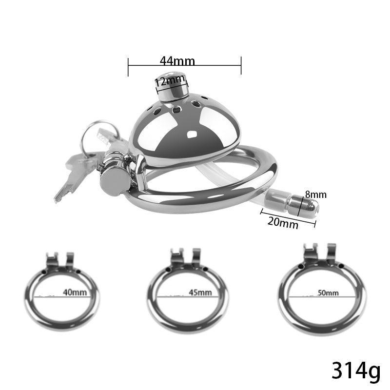 Chastity cage with keys and multiple ring sizes, 314g