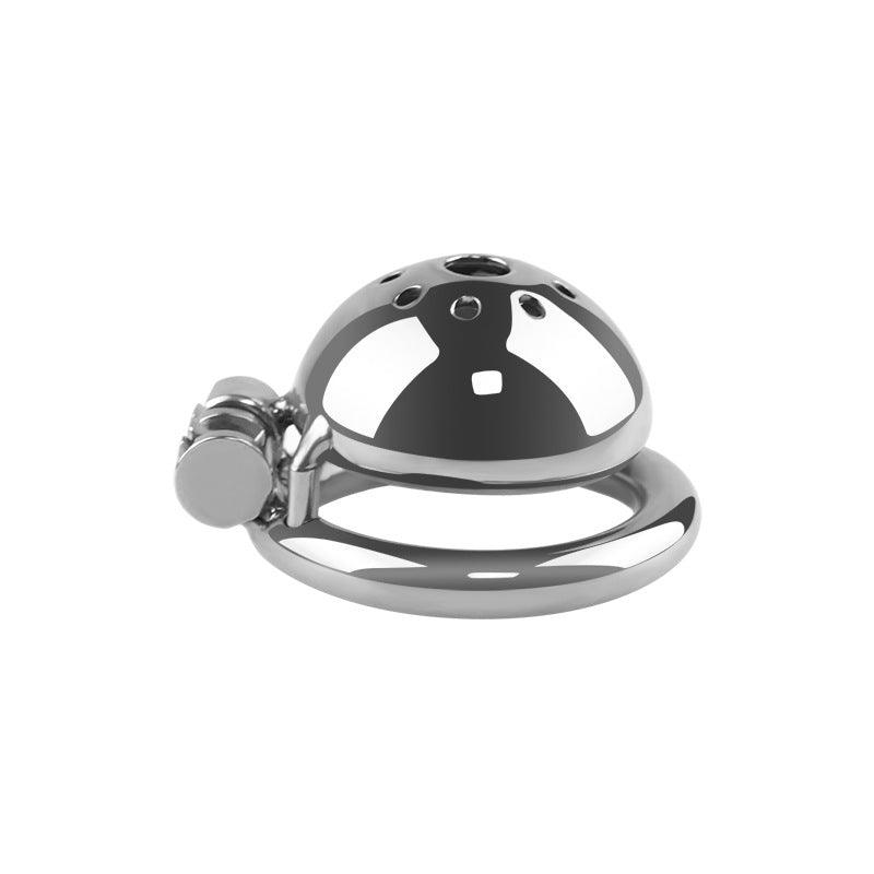 Stainless steel chastity cage with circular design