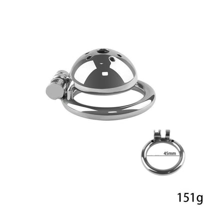 Stainless steel chastity cage, 151g, 45mm diameter