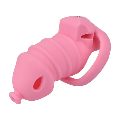 Pink Silicone Chastity Cage - M