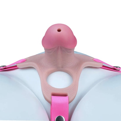 Pink Silicone Chastity Cage - Penis Profile - Full Exposure