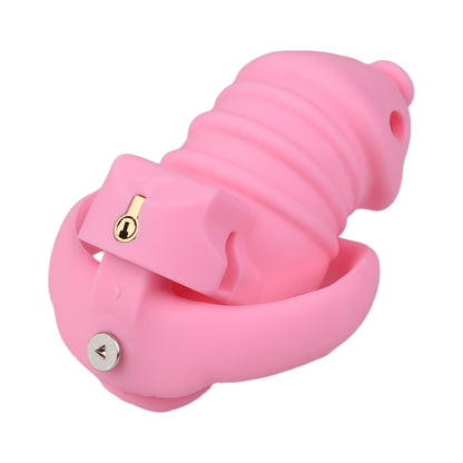 Pink Silicone Chastity Cage - Small