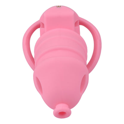 Pink Silicone Chastity Cage - M