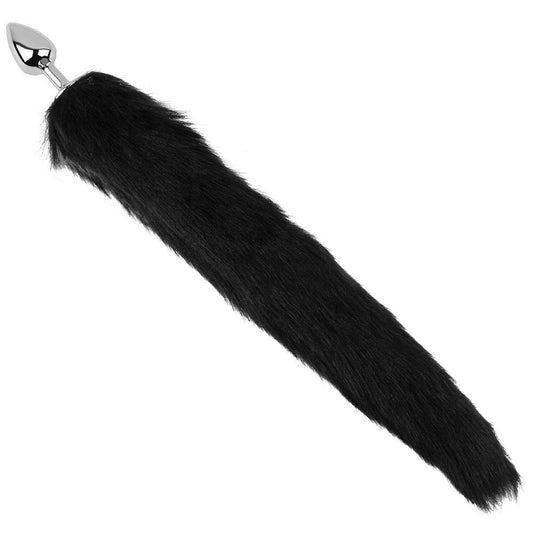 Small Fox Tail Butt Plug - Black