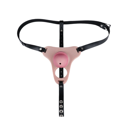 Pink Silicone Chastity Cage - Penis Profile - Full Exposure