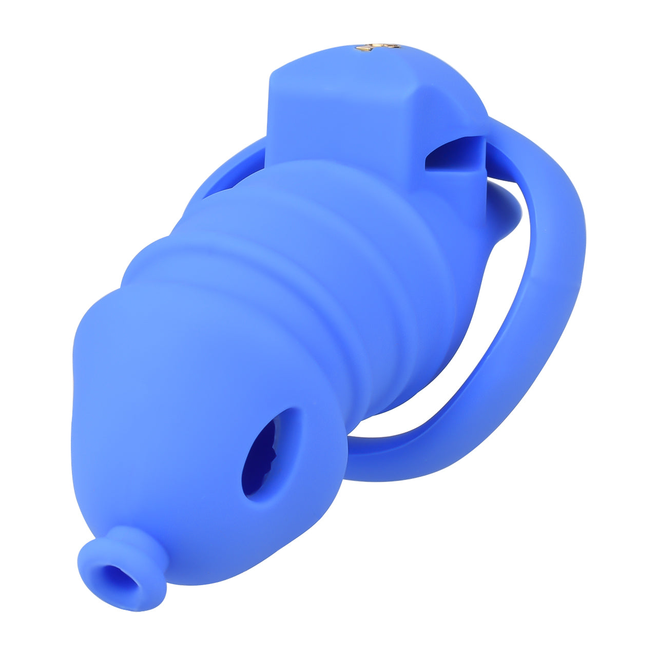 Blue Silicone Chastity Cage - M