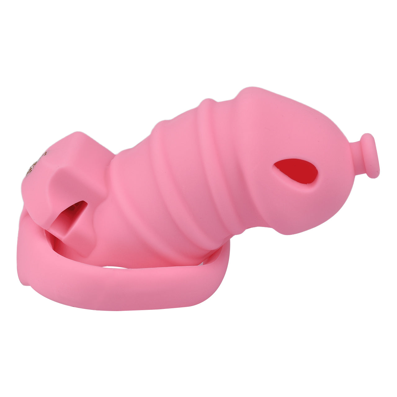 Pink Silicone Chastity Cage - M