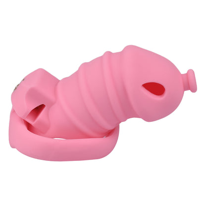 Pink Silicone Chastity Cage - M