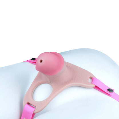 Pink Silicone Chastity Cage - Penis Profile - Full Exposure