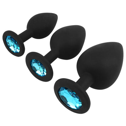 Black Silicone Butt Plug Kit