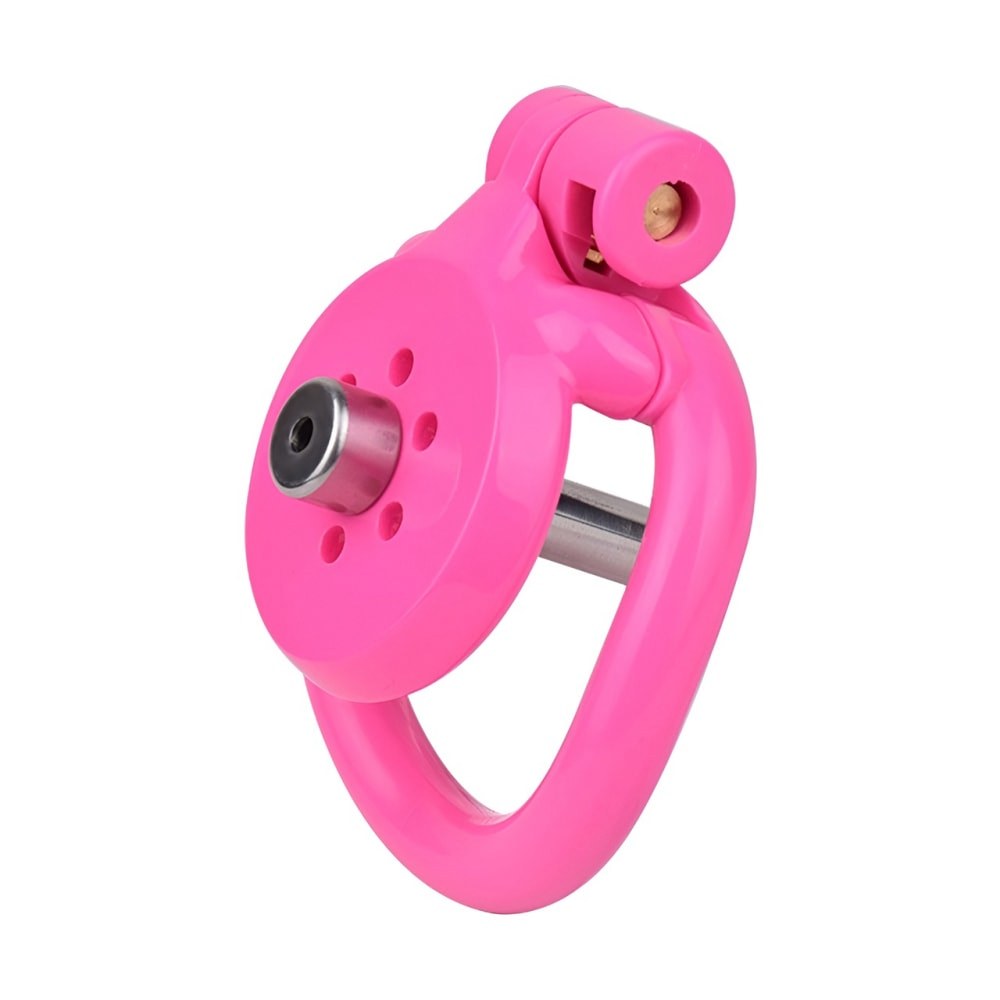 "Vivid pink chastity cage crafted for sissy chastity and chastity cuck experiences."