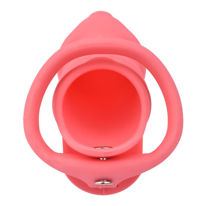 Red Silicone Chastity Cage - M